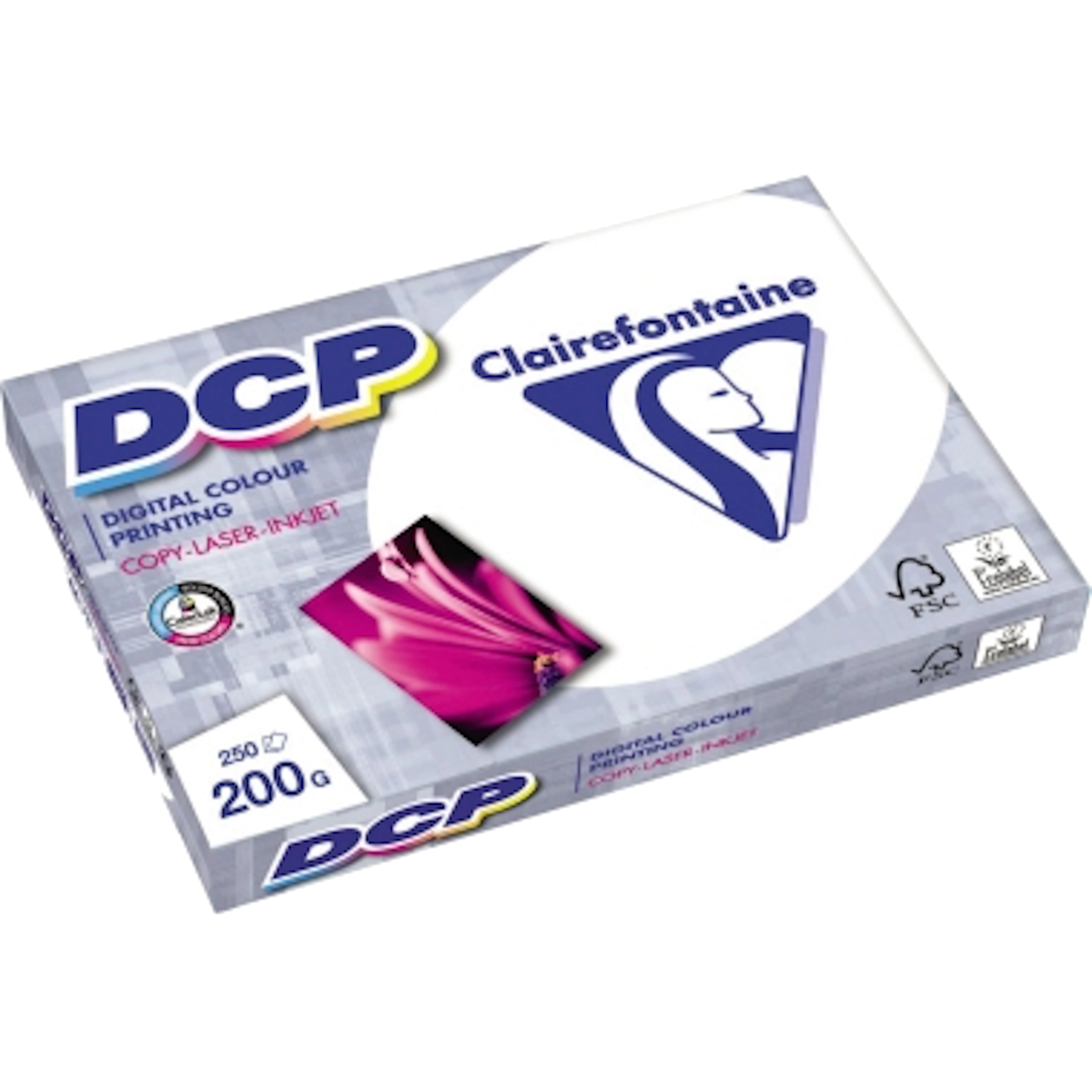 CLAIREFONTAINE Farblaserpapier DCP DIN A4  200g/m²  250 Blatt/Pack hochweiß