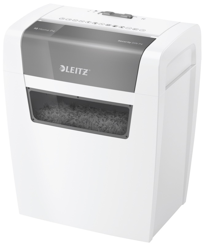 LEITZ Aktenvernichter IQ Home Partikelschnitt P-4 weiß