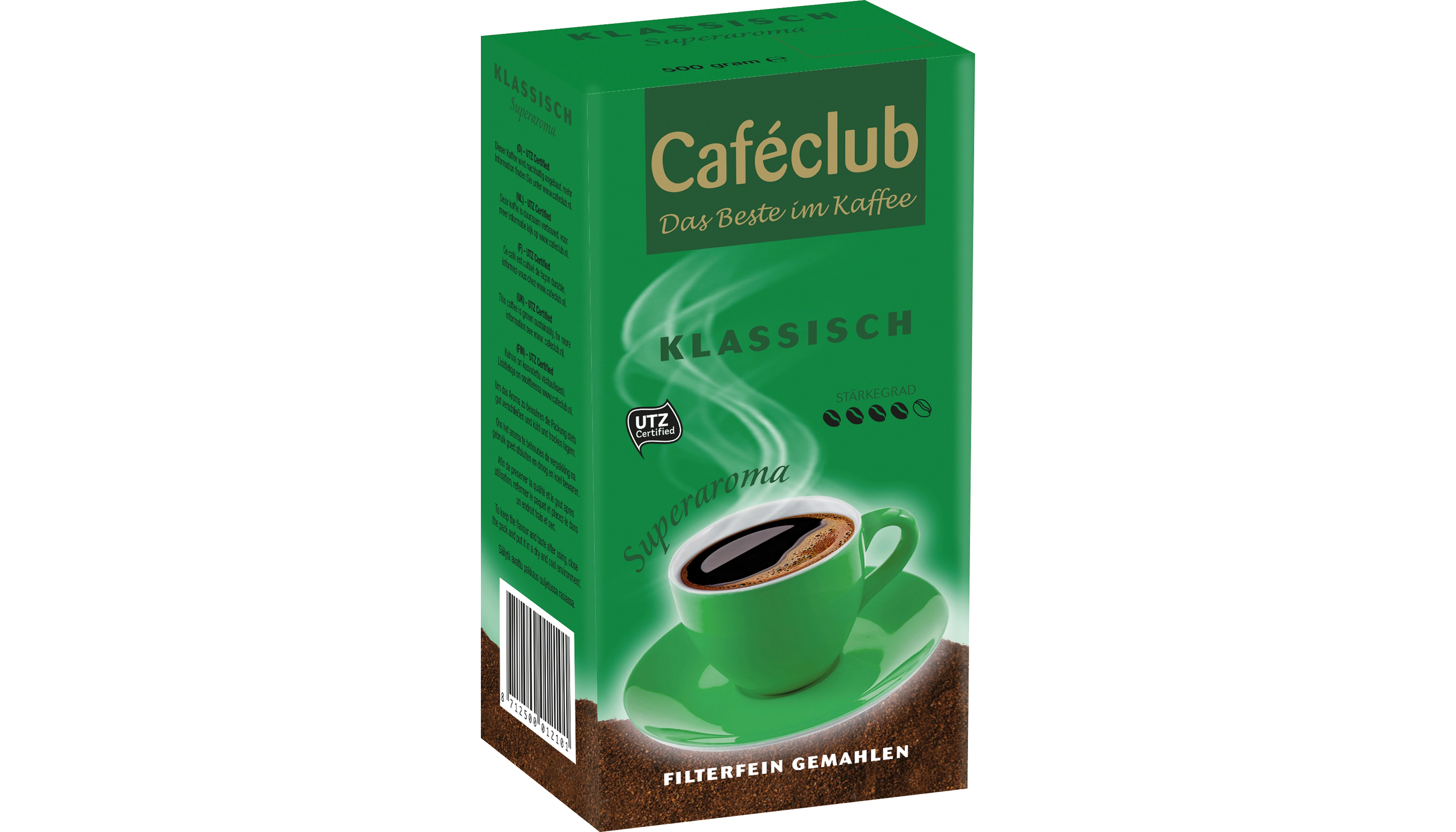 Kaffee Caféclub Klassisch gemahlen 500 g/Pack.