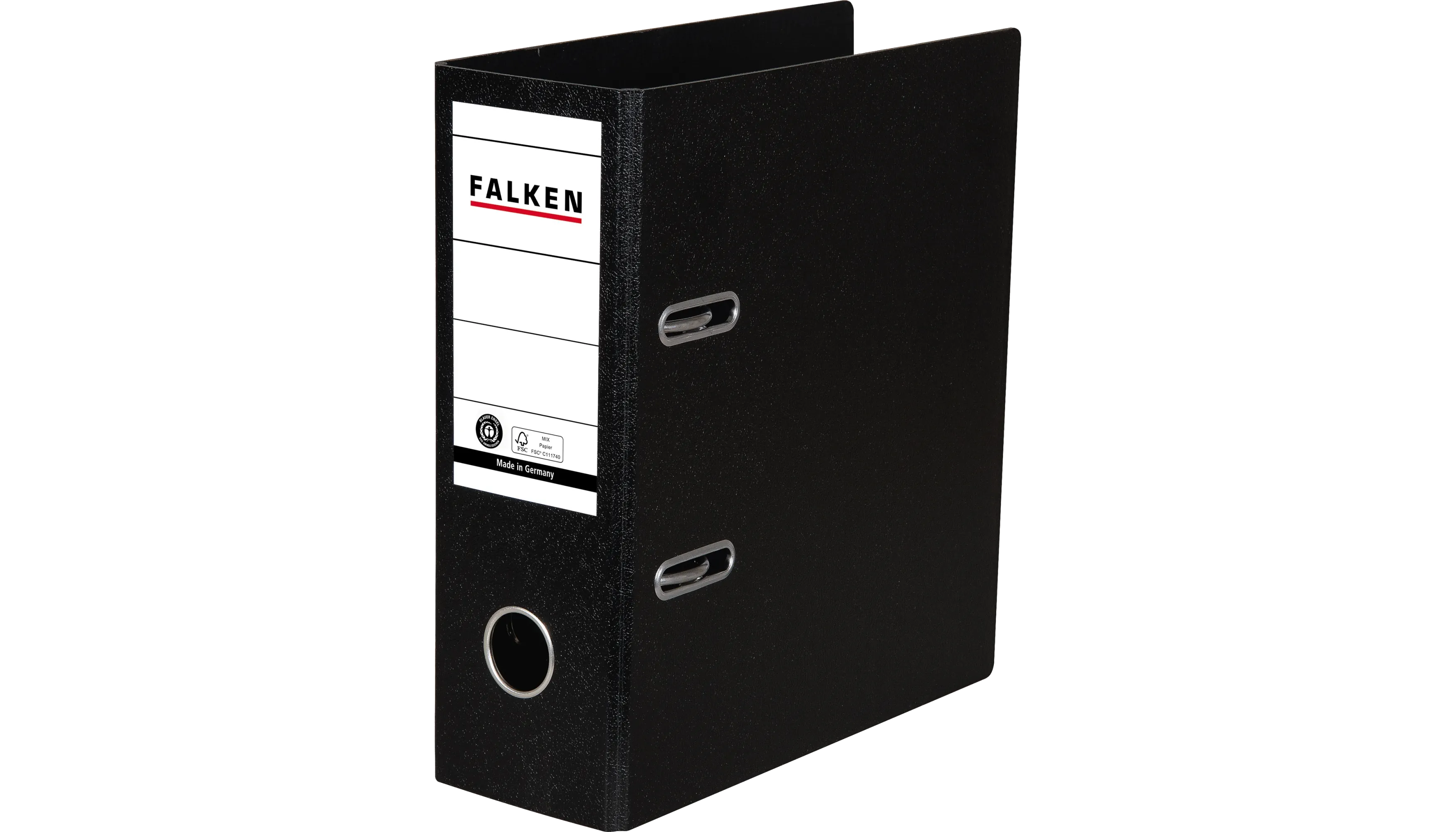 FALKEN Ordner DIN A5 hoch 80 mm  Hartpappe schwarz