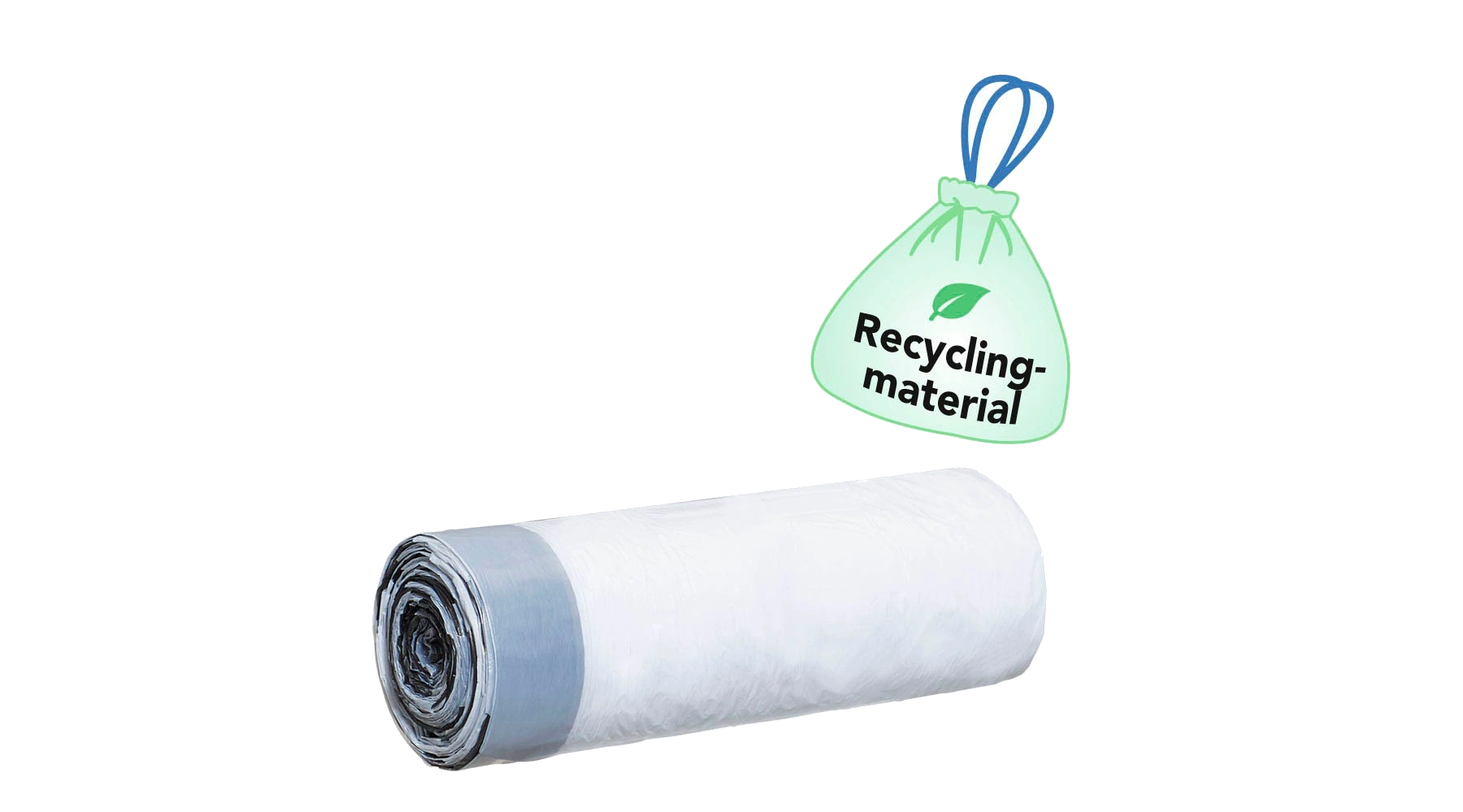 Müllbeutel 30,0 l mit Zugband 10,0 µm 3 x 40 Stück/Pack weiß