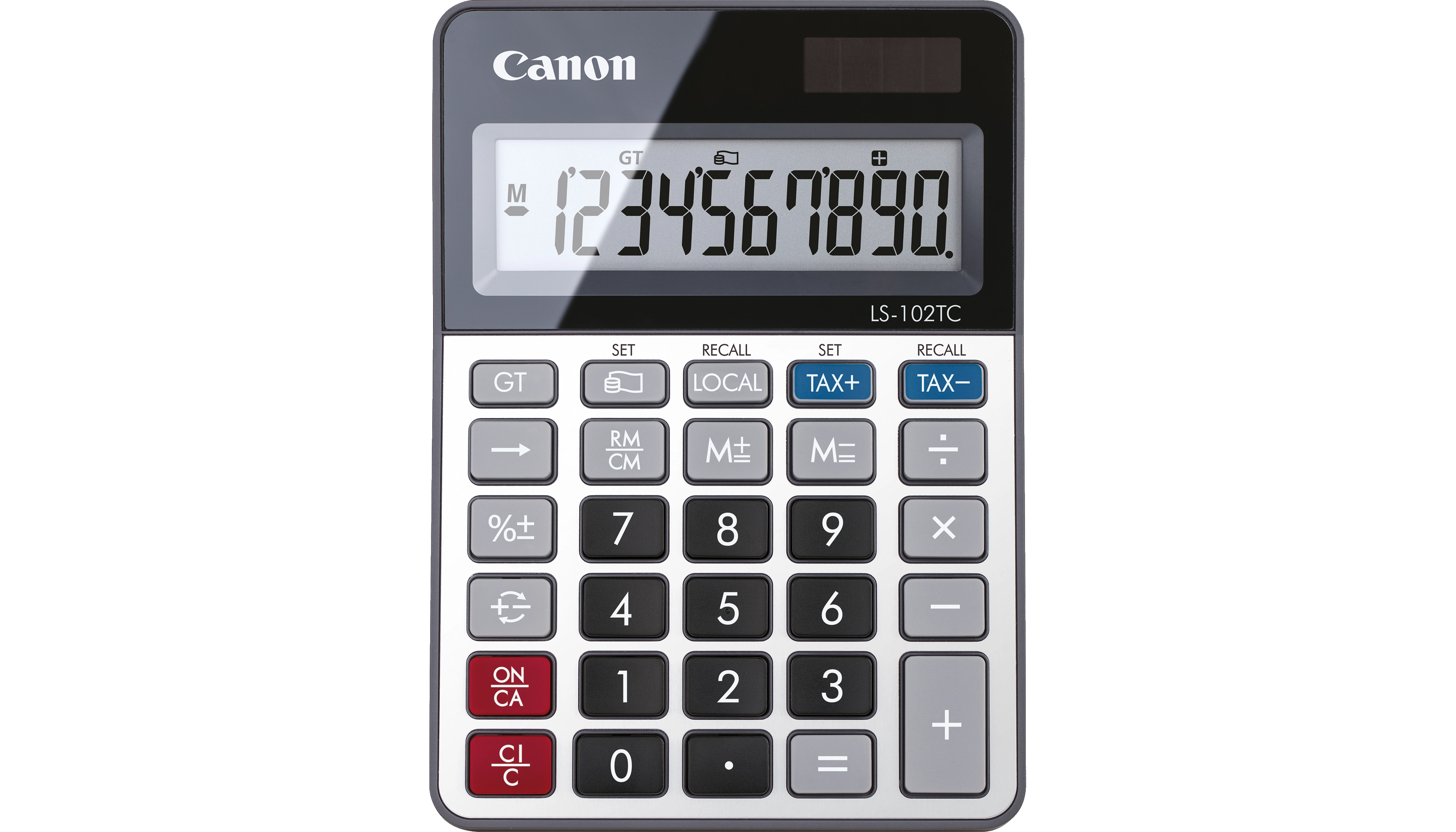 CANON Tischrechner LS-102TC 10-stellig  Solar/Batterie silber