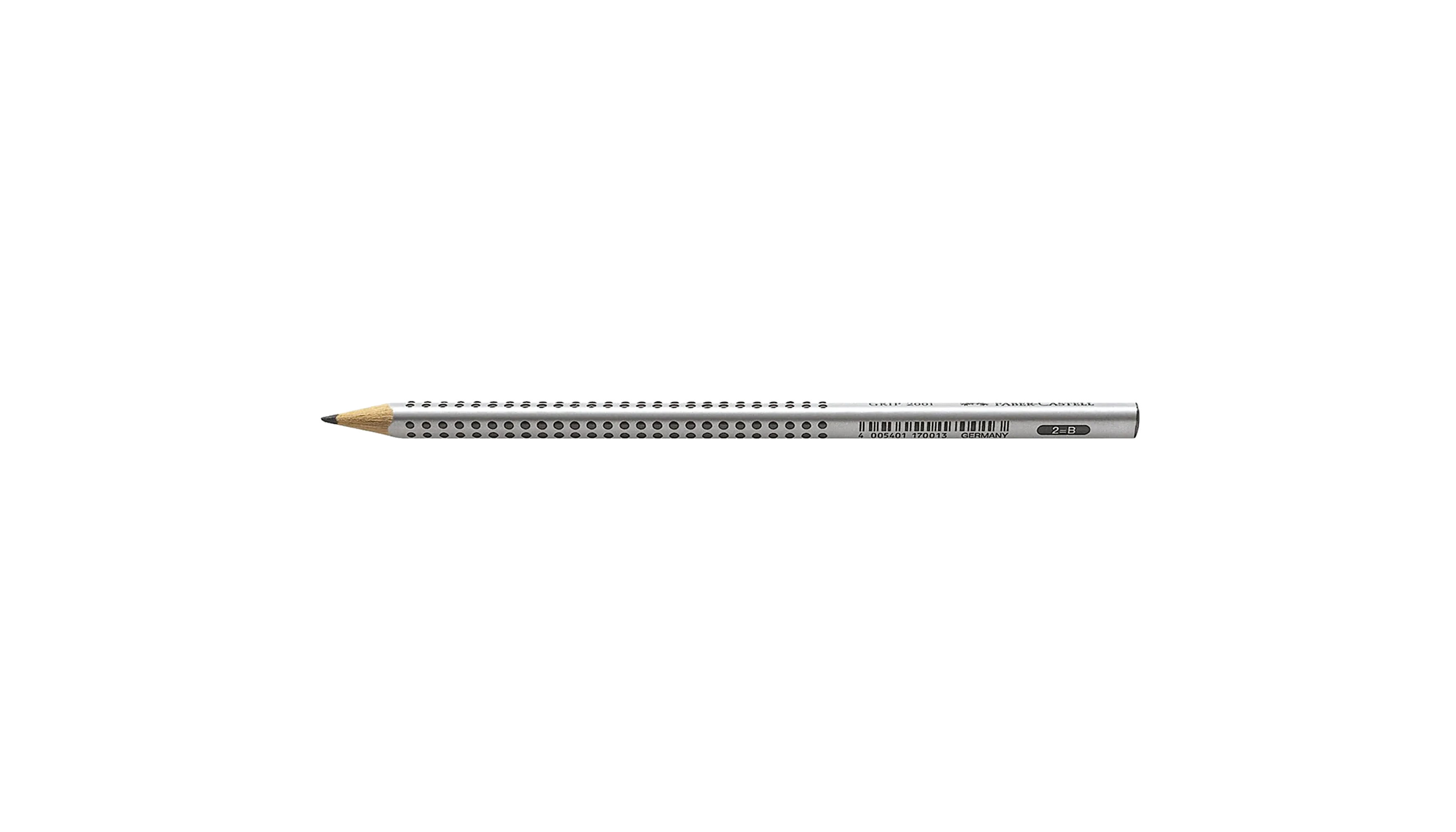 FABER-CASTELL Bleistift GRIP 2001 B Dreieckform silbergrau