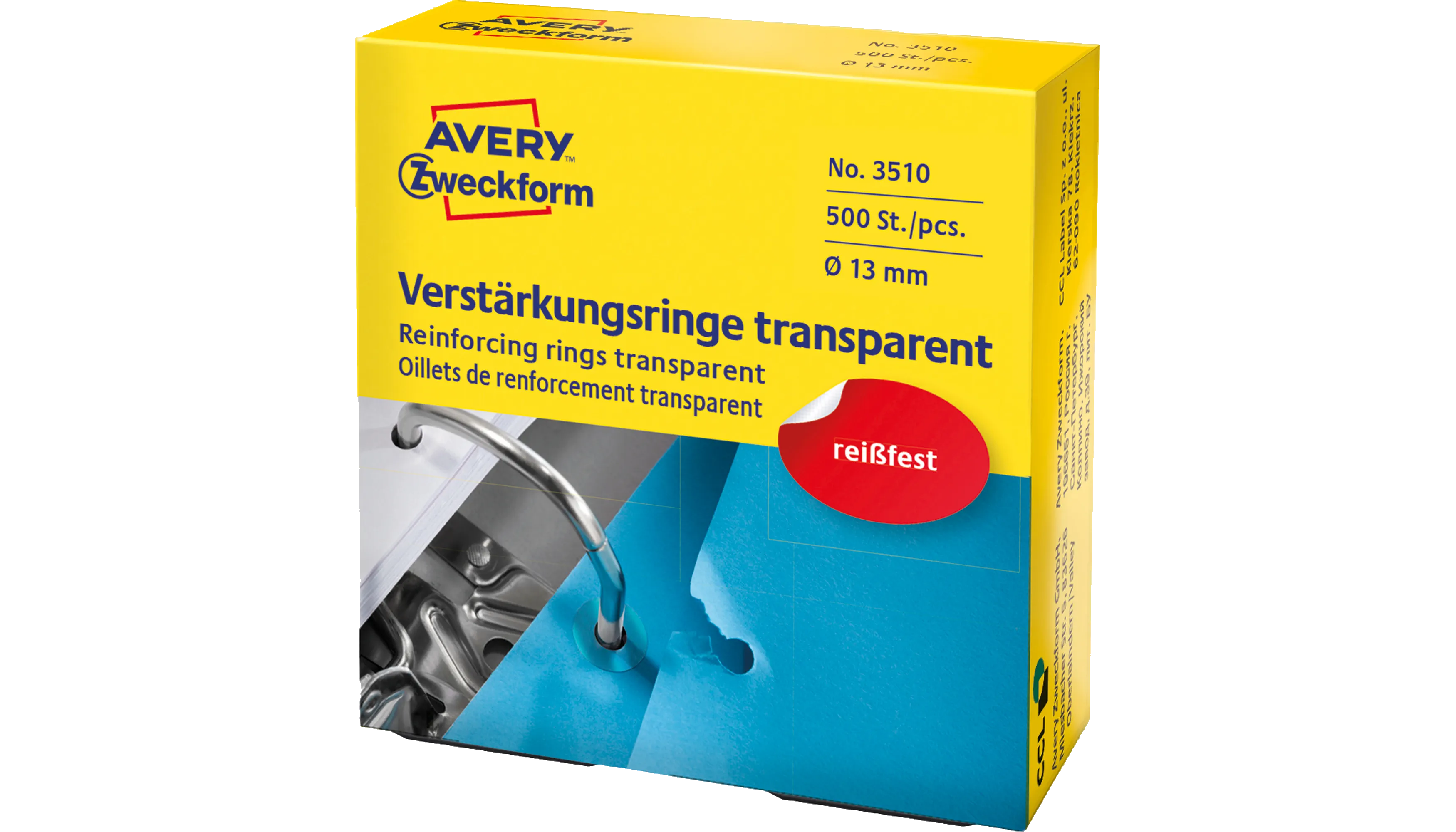 AVERY Zweckform Verstärkungsringe 13 mm  transparent 500 Stück/Pack