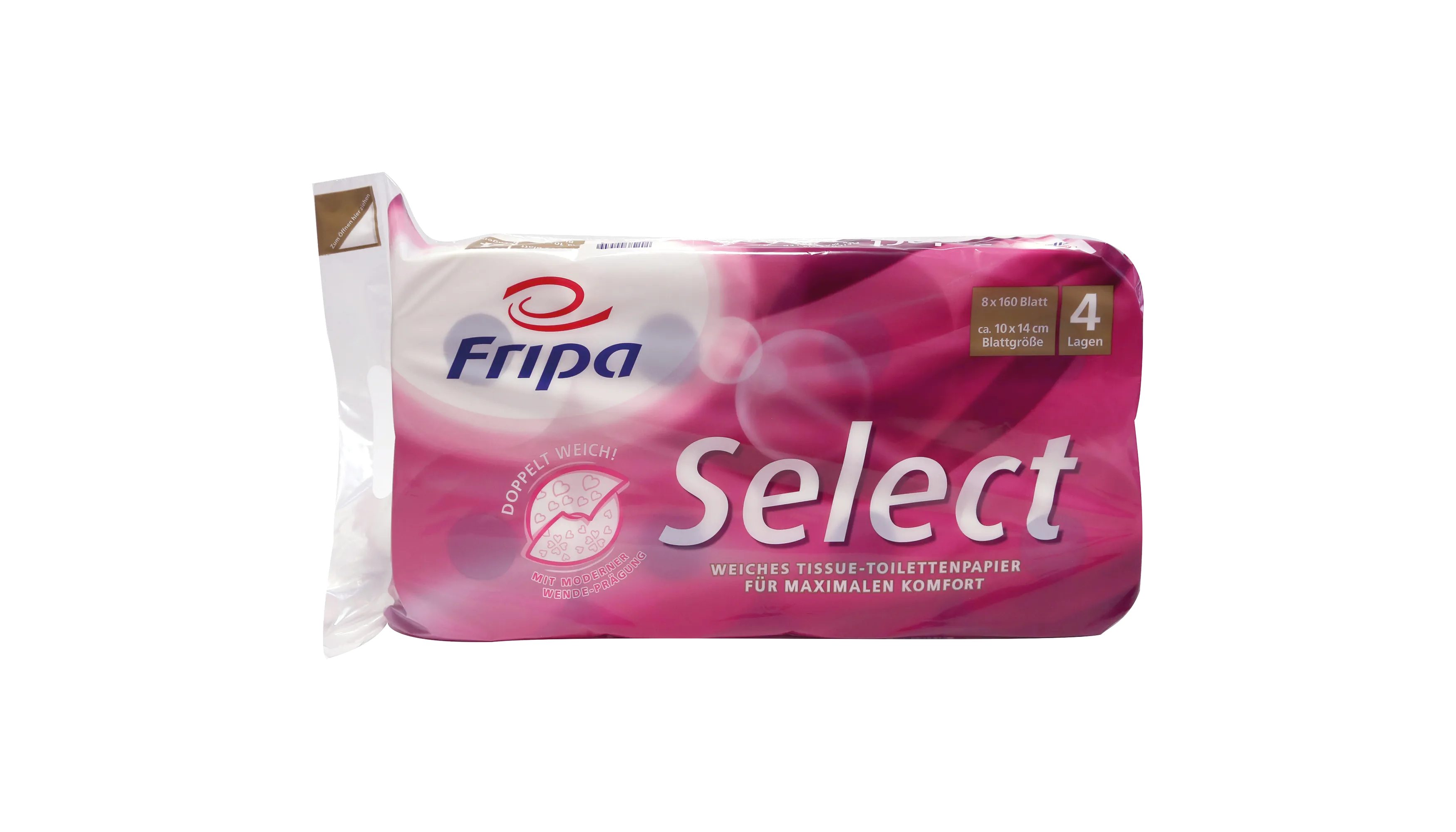 FRIPA Toilettenpapier Select 4-lagig weiß  8 Rollen/Pack