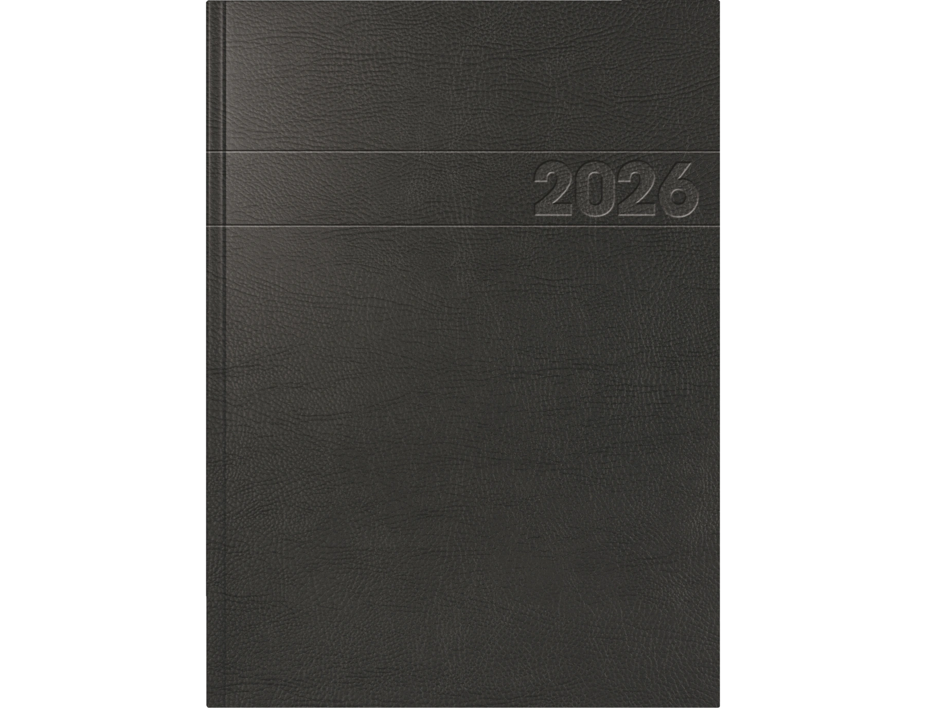 BRUNNEN Buchkalender 787 2026 DIN A4 1 Tag/1 Seite Kunststoff schwarz