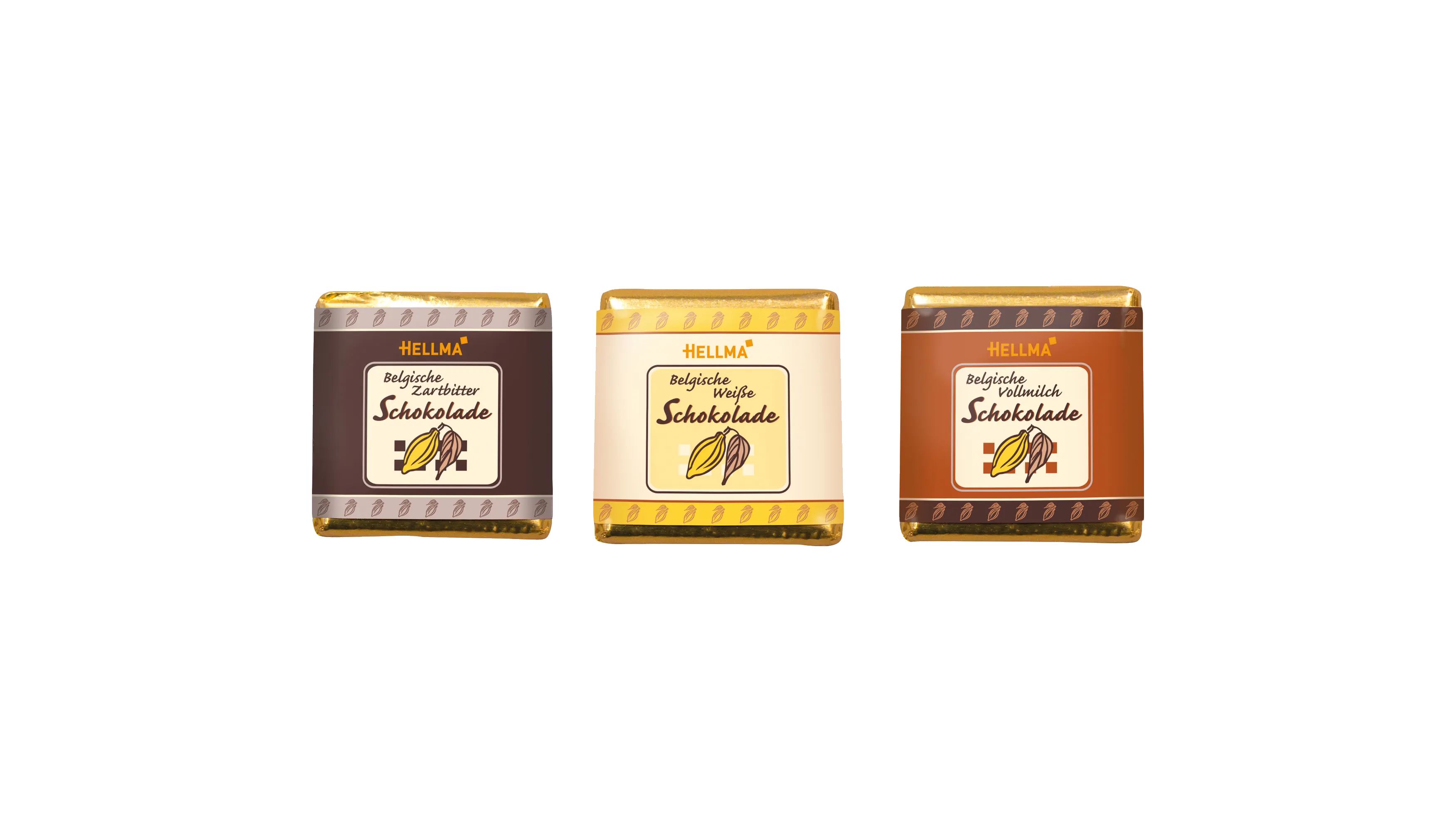 HELLMA Schokolade Belgische Täfelchen  165 x 4,5 g/Pack