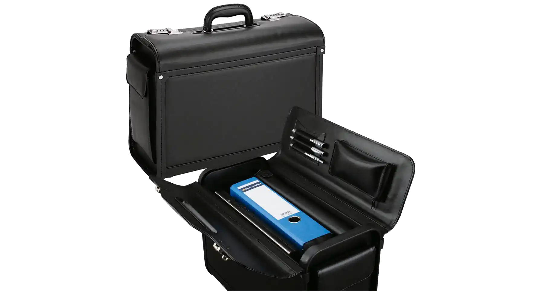 ALASSIO® Pilotenkoffer Genova Lederimitat schwarz ALASSIO® Pilotenkoffer Genova Lederimitat schwarz