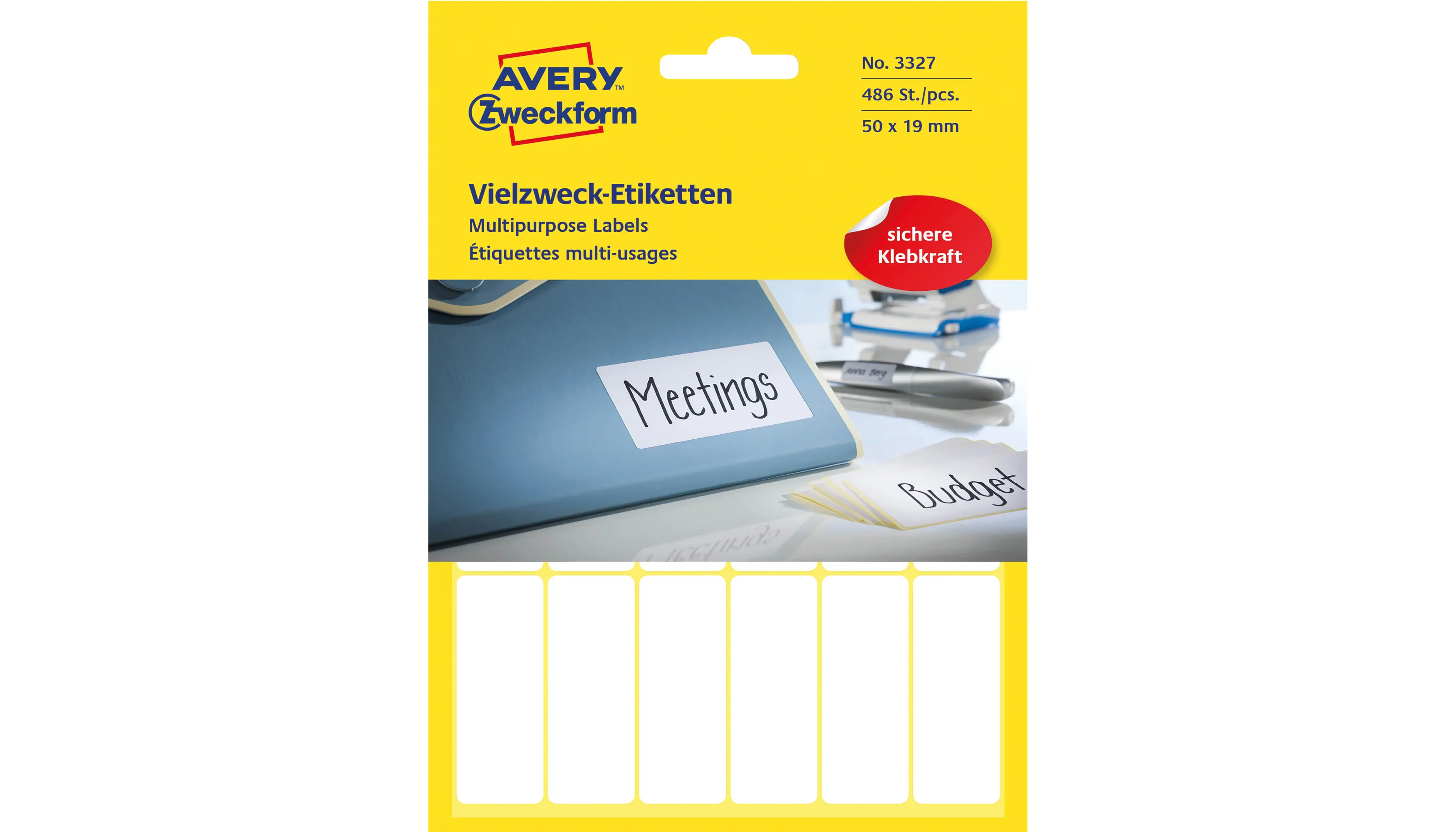 AVERY ZWECKFORM Universaletikett 50 x 19 mm (B x H) 486 Stück/Pack weiß