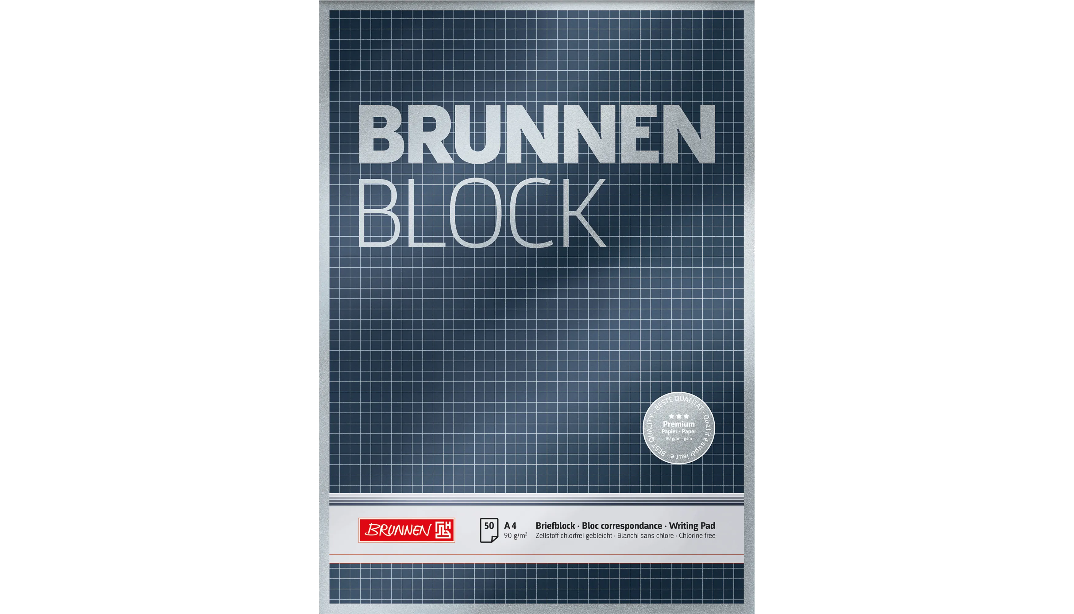 BRUNNEN Briefblock Premium DIN A4 90 g/m² 50 Blatt kariert