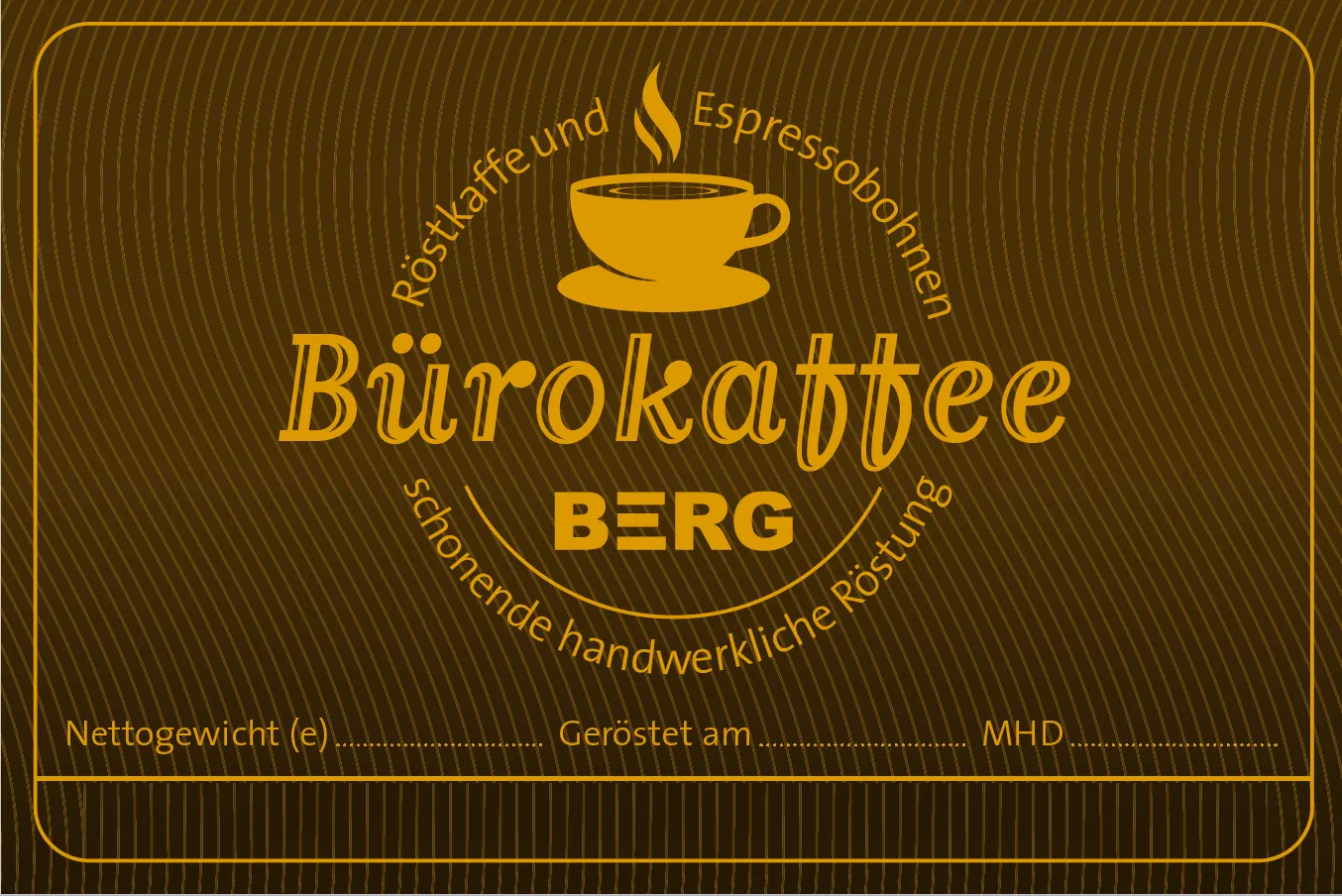 BERG Bürokaffee 1000g Barista Qualität als ganze Bohnen