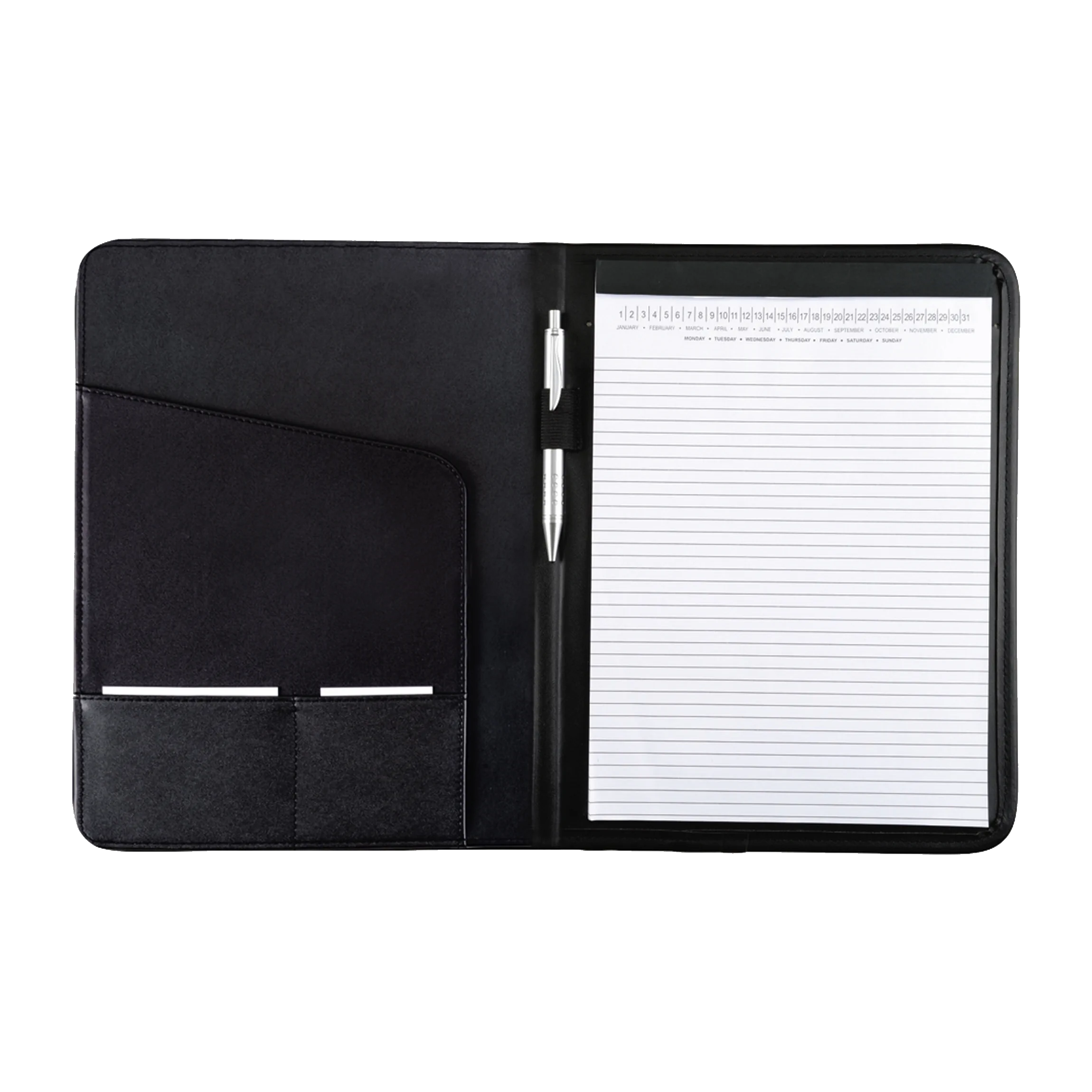 DELETE ALASSIO Schreibmappe Savona DIN A4 Lederimitat schwarz 24 x 31 x 1,5 cm (B x H x T)