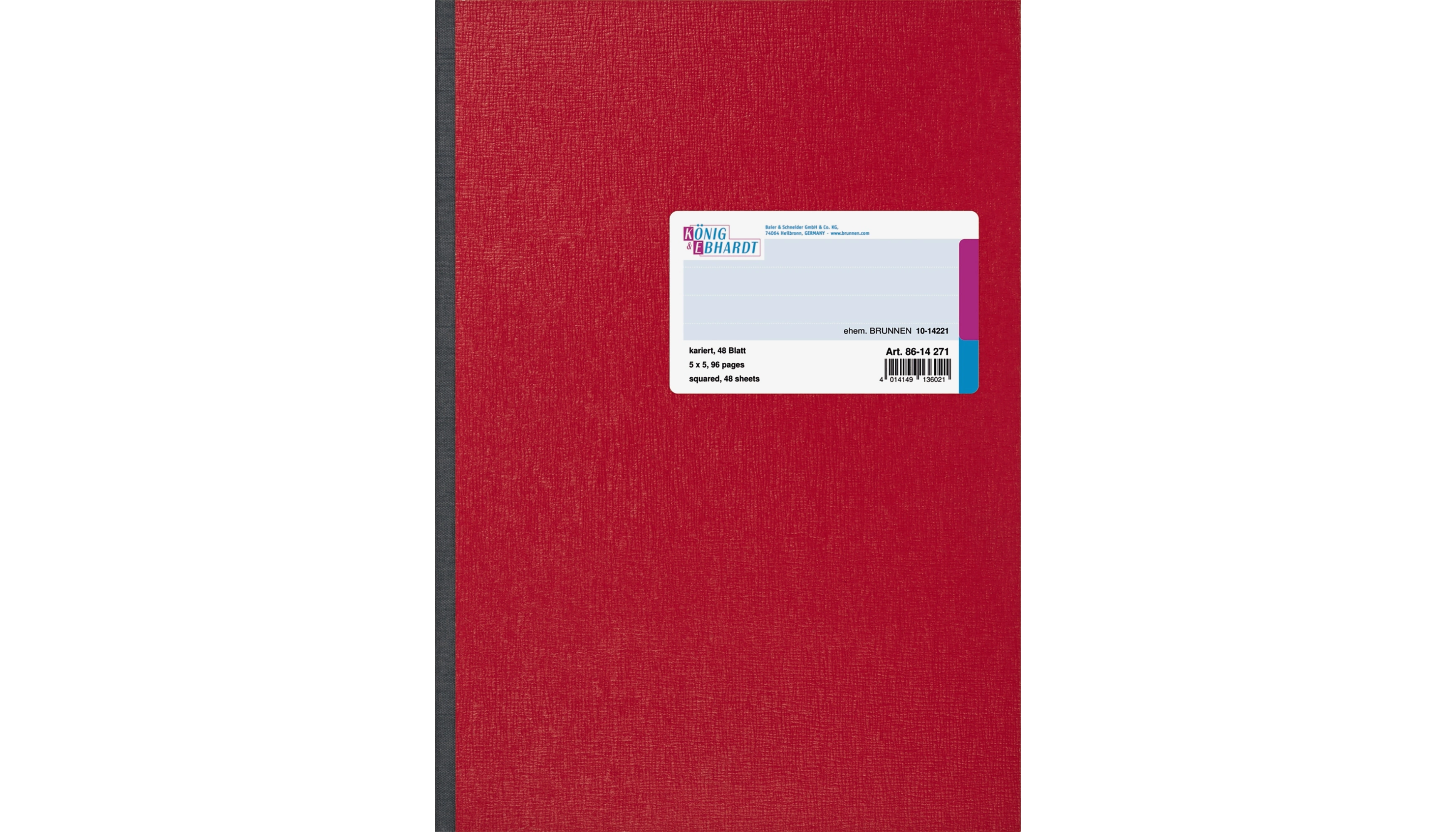 KÖNIG & EBHARDT Gechäftsbuch DIN A4 kariert 48 Blatt rot