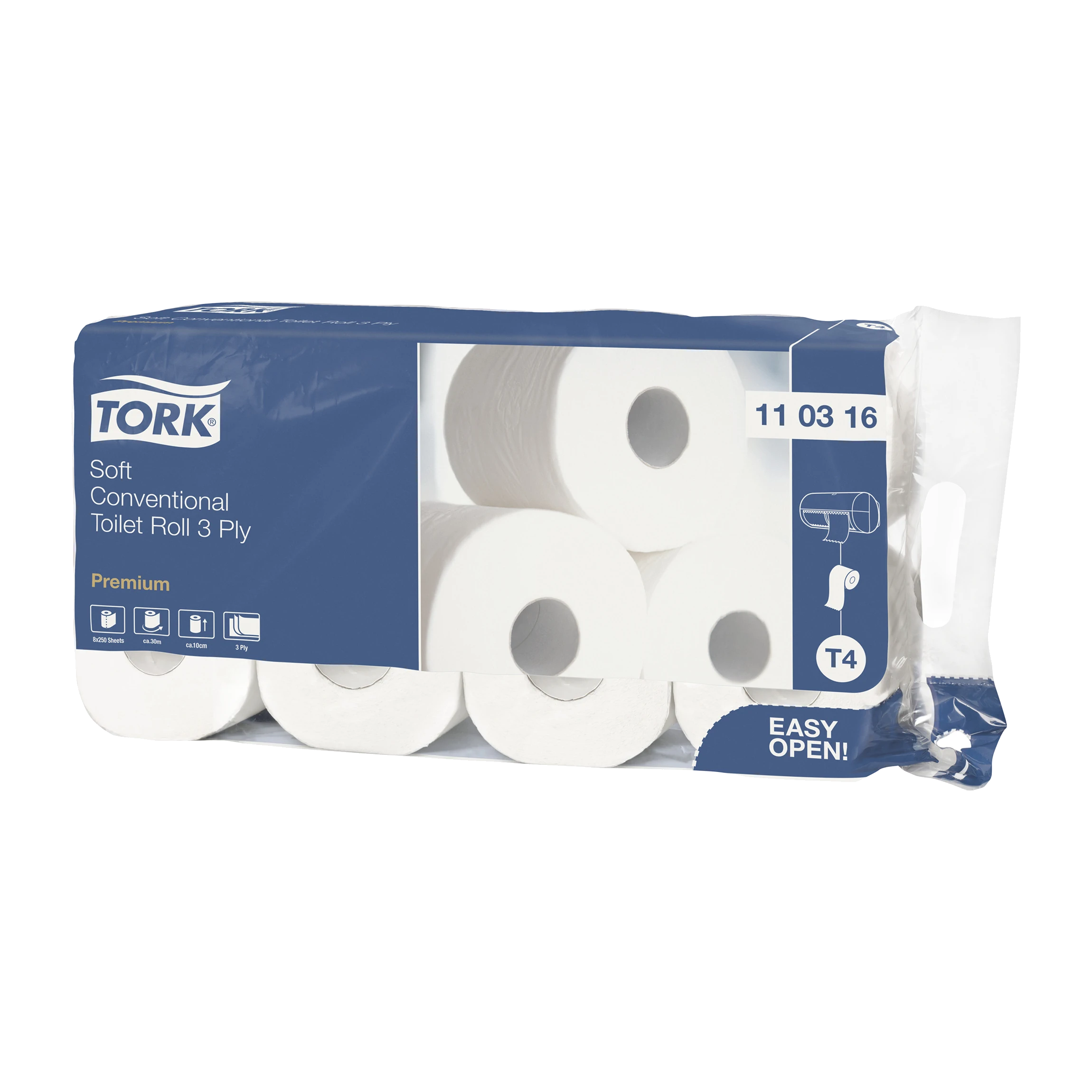 TORK Toilettenpapier Premium 3lagig weiß 8 Rl./Pack. 