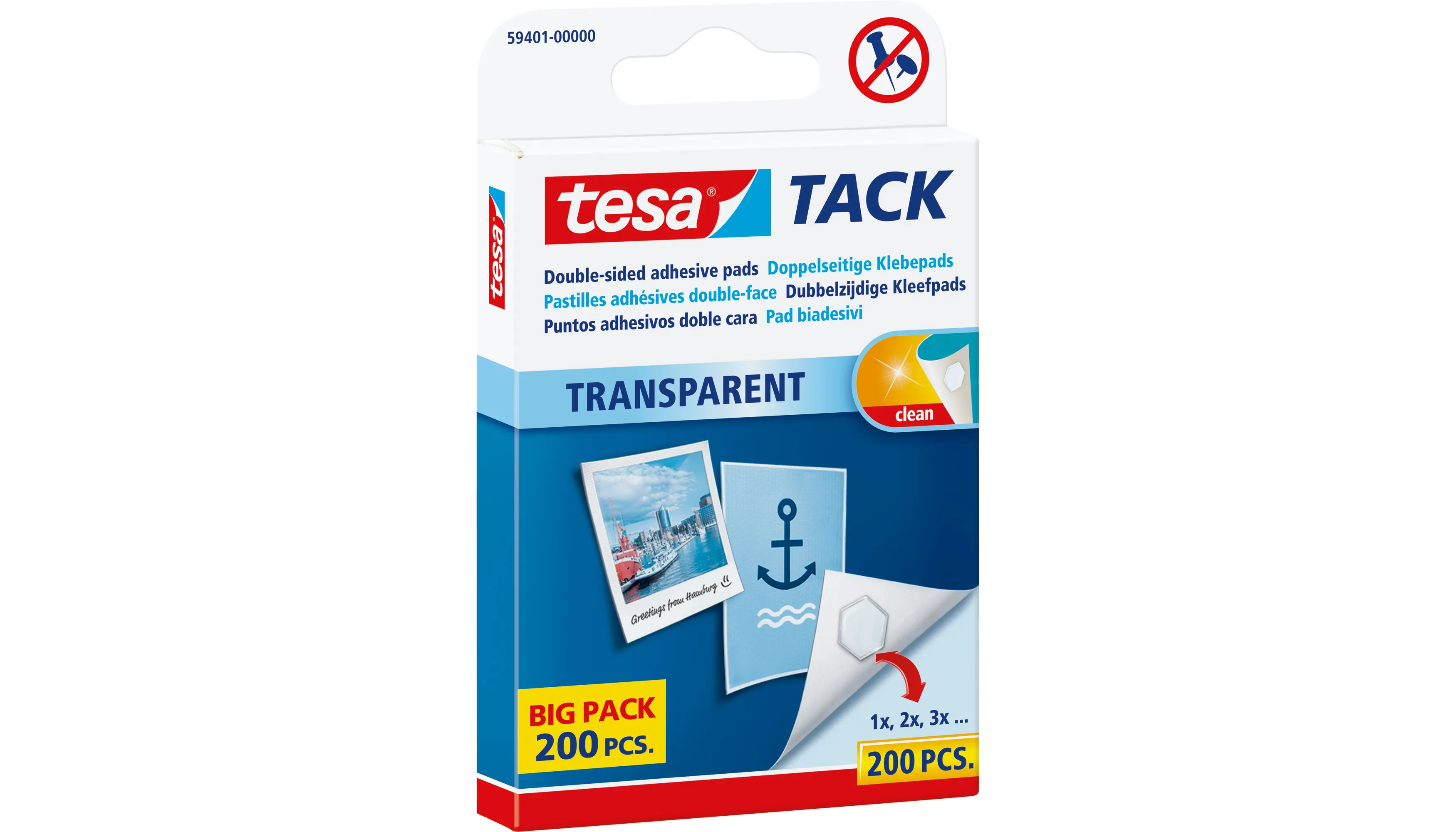 TESA® Klebepad TACK Transparent 10 x 10 mm (B x L) 200 Stück/Pack transparent