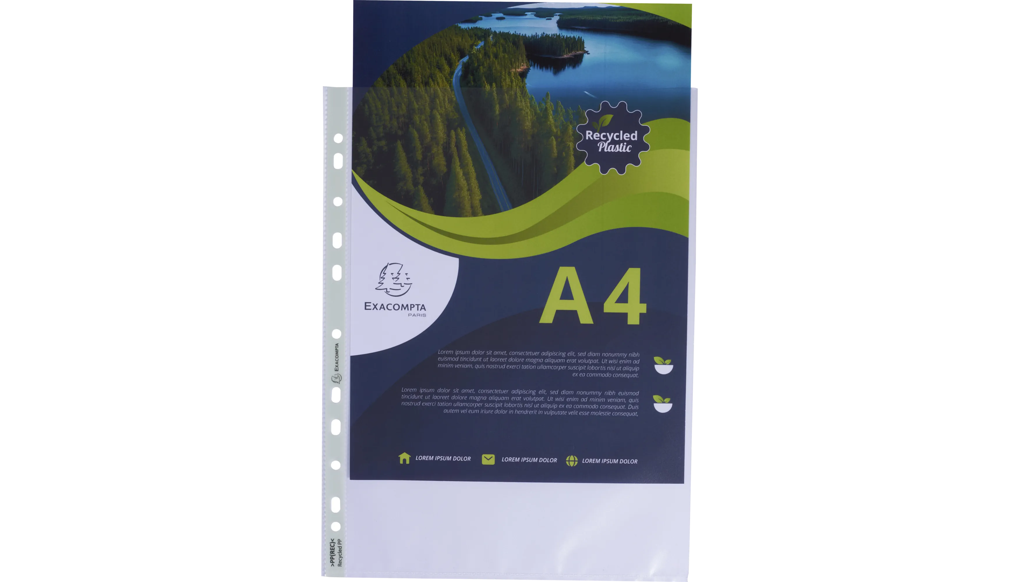 EXACOMPTA Prospekthülle Forever® DIN A4 60 µm 100 Stück/Pack genarbt transparent