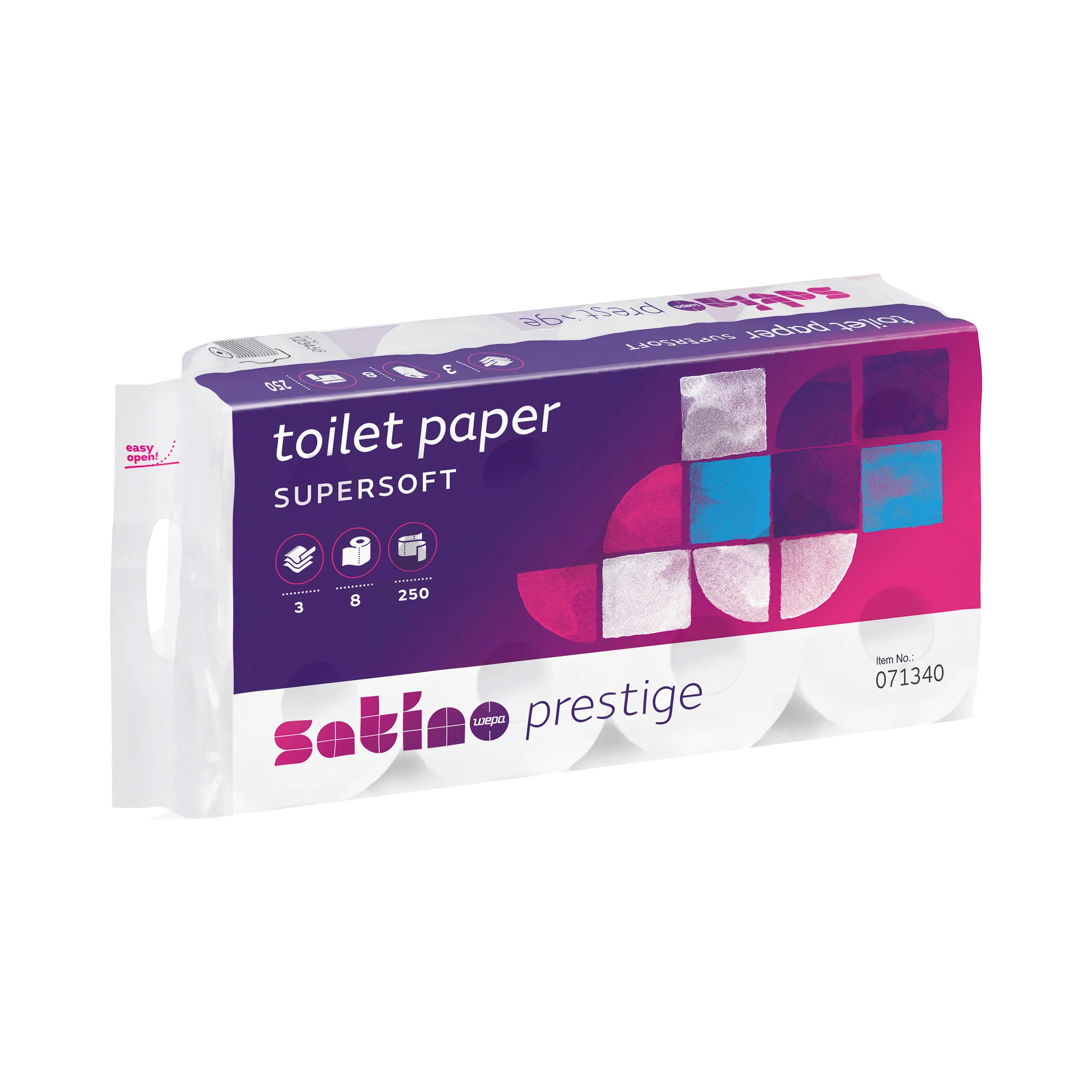 SATINO Toilettenpapier prestige 3-lagig hochweiß 8 Rollen/Pack