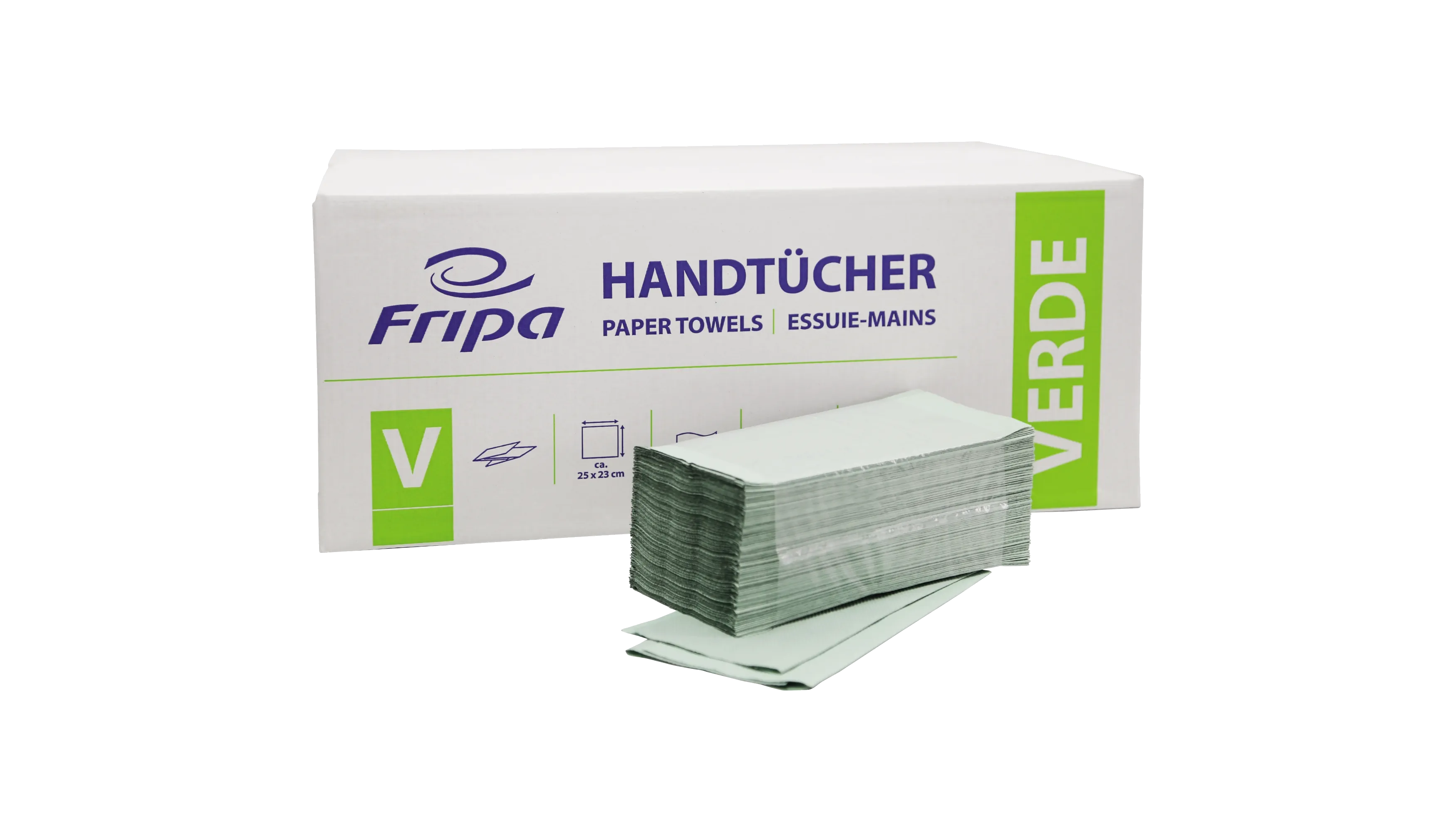FRIPA Papierhandtuch Verde 1-lagig 25 x 23 cm 20 x 250 Blatt/Pack grün