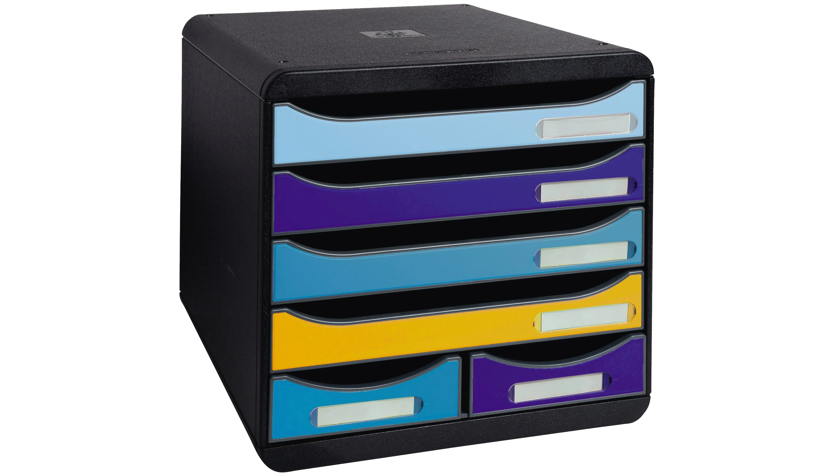 EXACOMPTA Schubladenbox BIG-BOX Maxi Bee Blue 26,7 x 27,8 x 34,7 cm (B x H x T) 6 Schubladen mehrfarbig