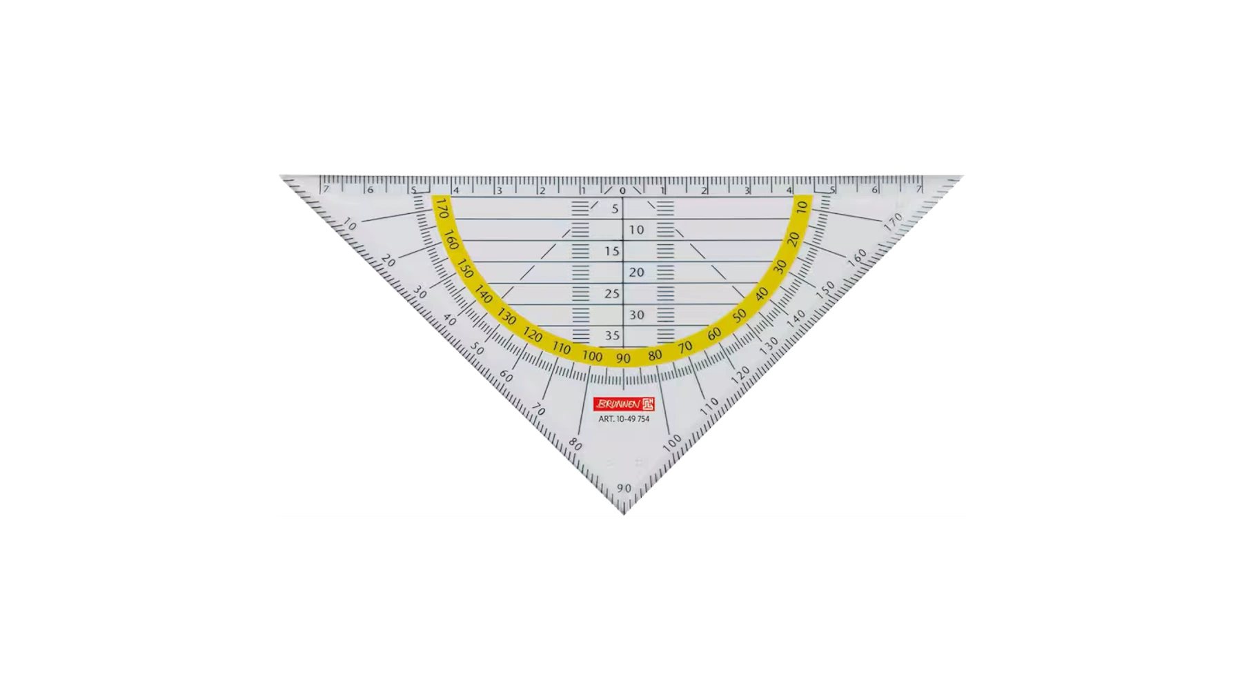 BRUNNEN Geometrie-Dreieck 16 cm Kunststoff  transparent/gelb