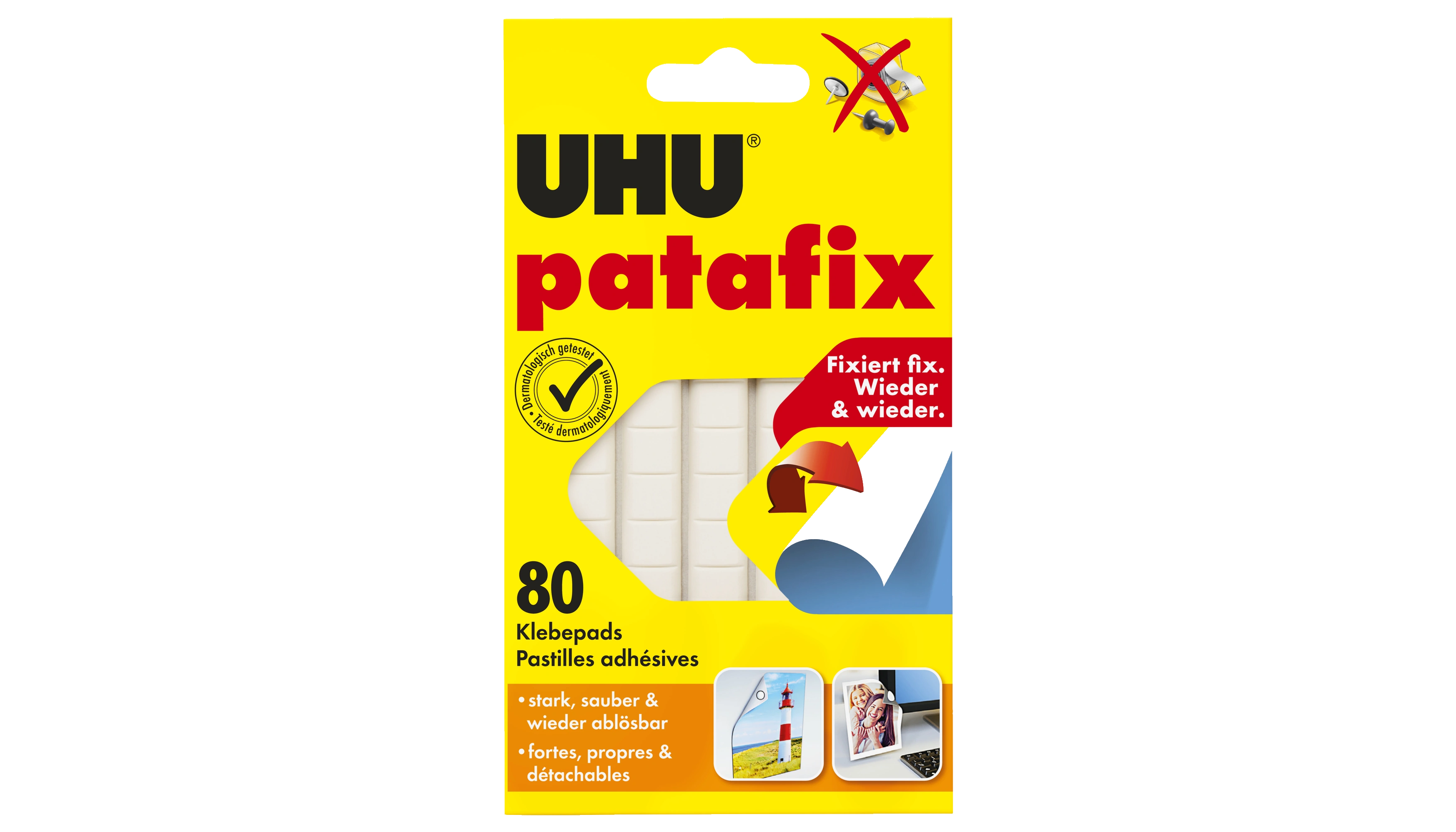 UHU® Klebepad patafix beidseitig klebend 80 Stück/Pack weiß