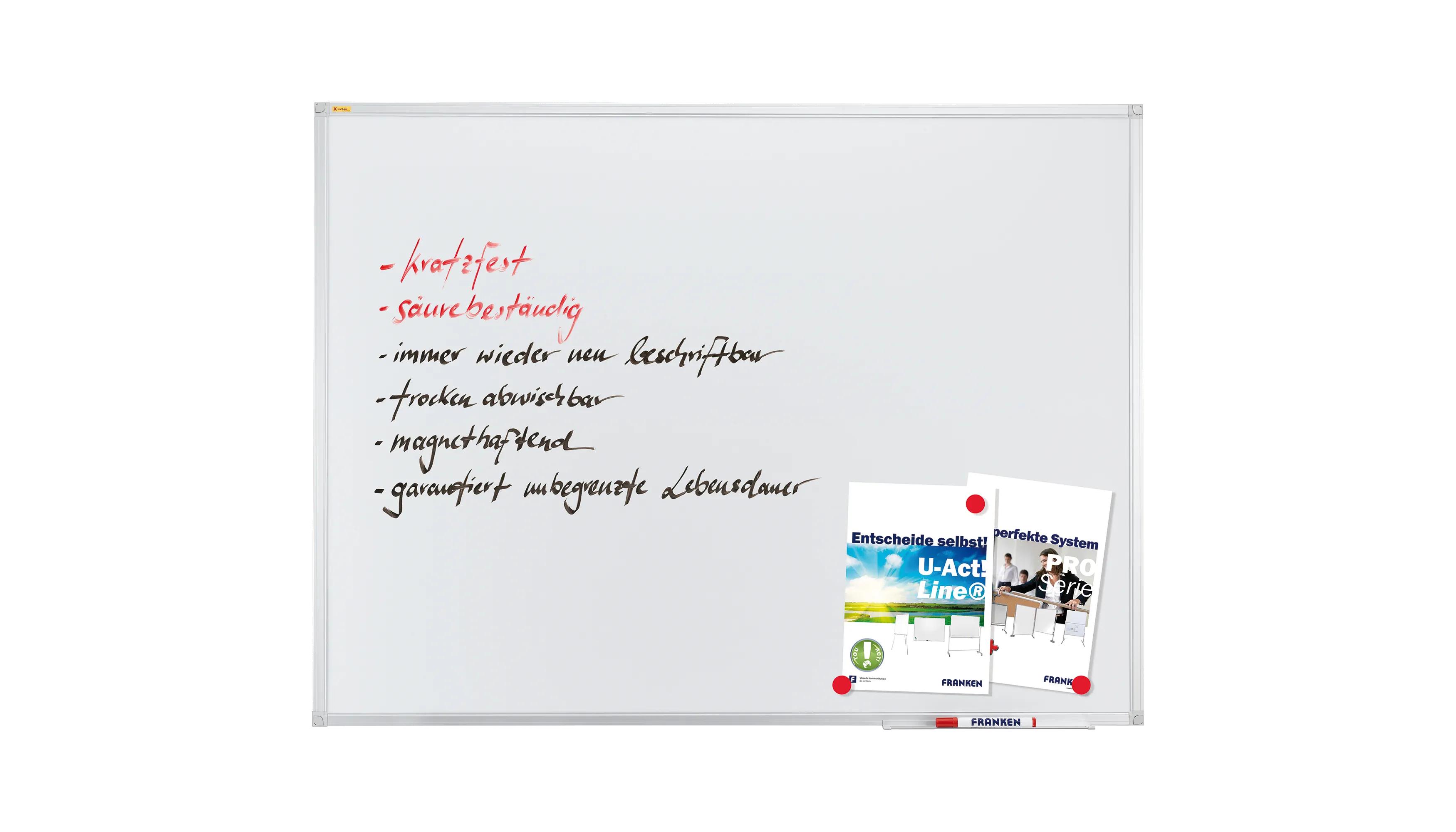 FRANKEN Whiteboard X-tra!Line 90 x 60 cm emalliert weiß