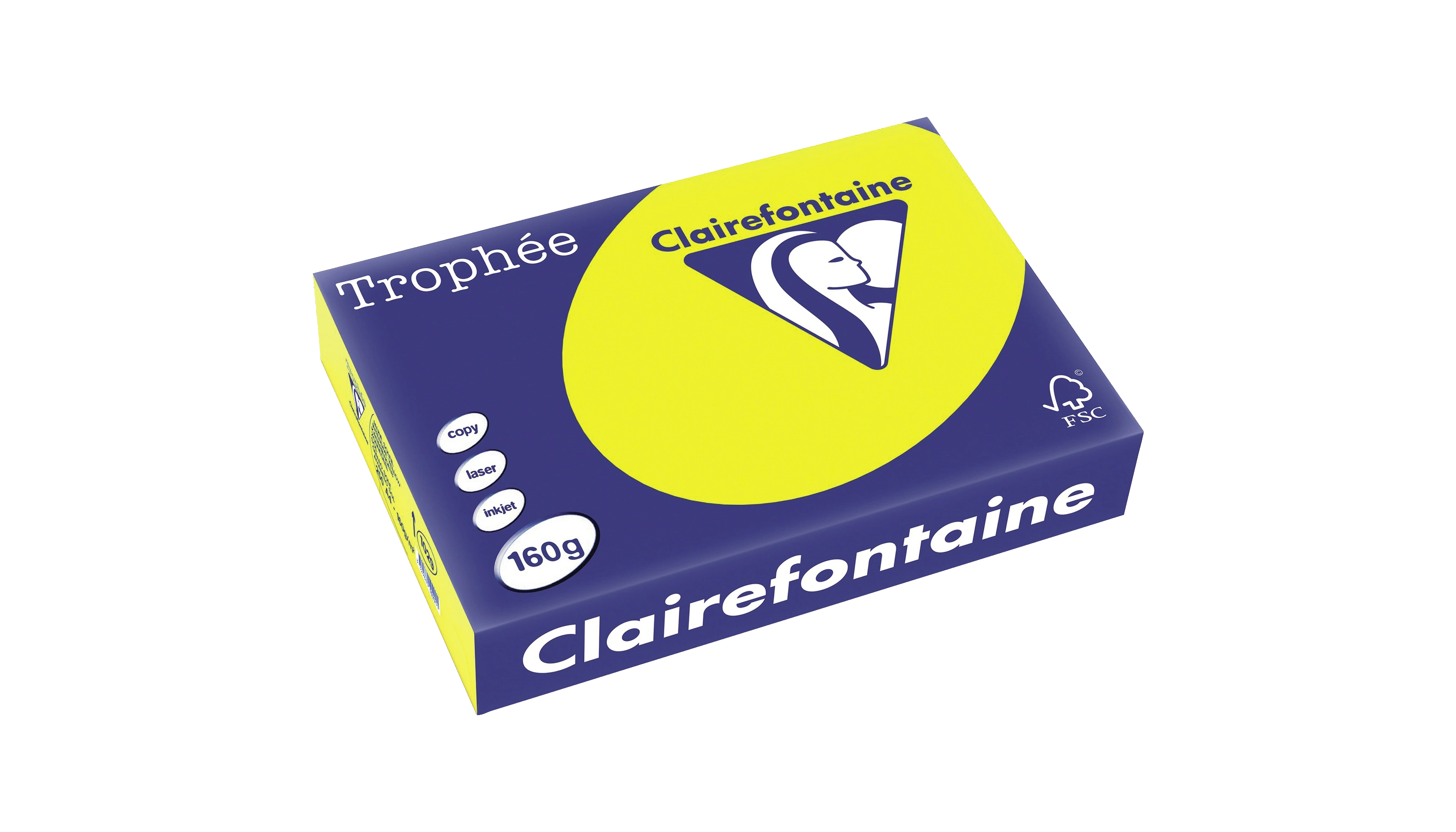 CLAIRFONTAINE Kopierpapier Trophée Color  DIN A4 160 g/m²  250 Blatt/Pack. kanariengelb