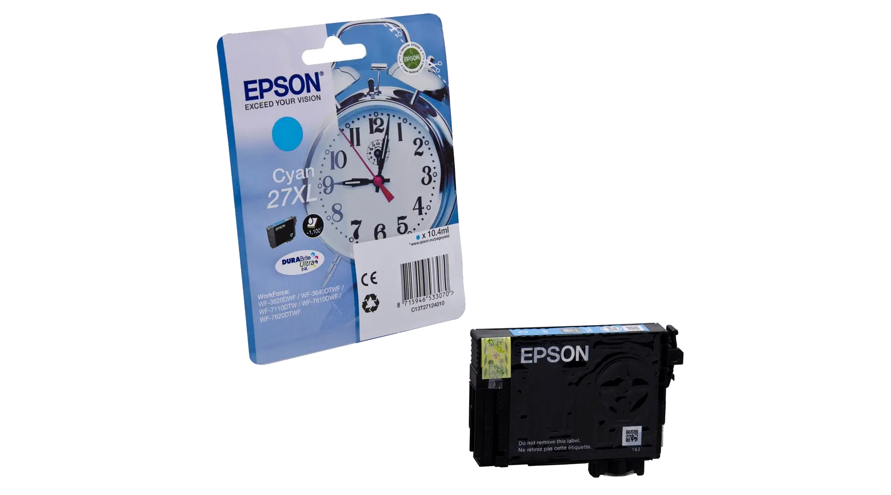 EPSON Tintenpatrone 27XL ca. 1.100 Seiten cyan