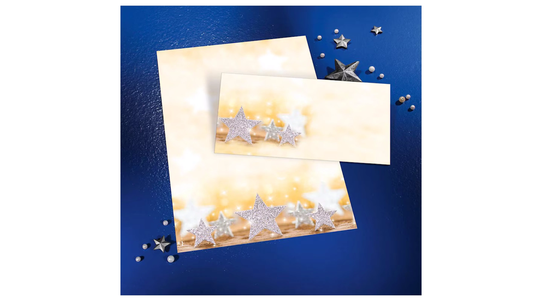 SIGEL Weihnachtsbriefpapier Glitter Star DIN A4 90 g/m² 100 Blatt/Pack